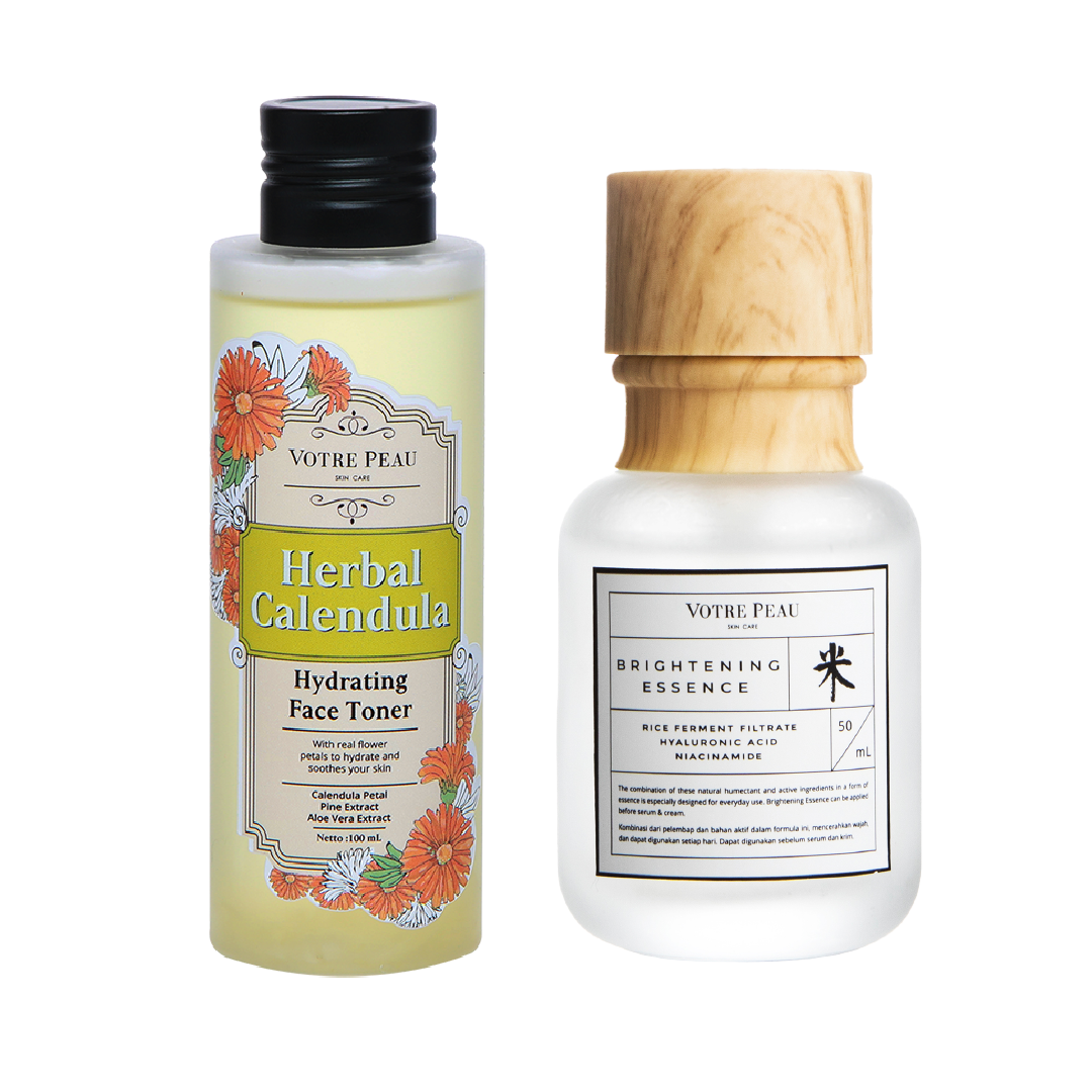 Votre Peau Combo : Brightening Essence & Herbal Calendula Hydrating Face Toner