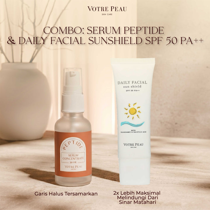 Votre Peau Combo : Serum Peptide &Votre Peau Facial Sun Shield 30ml