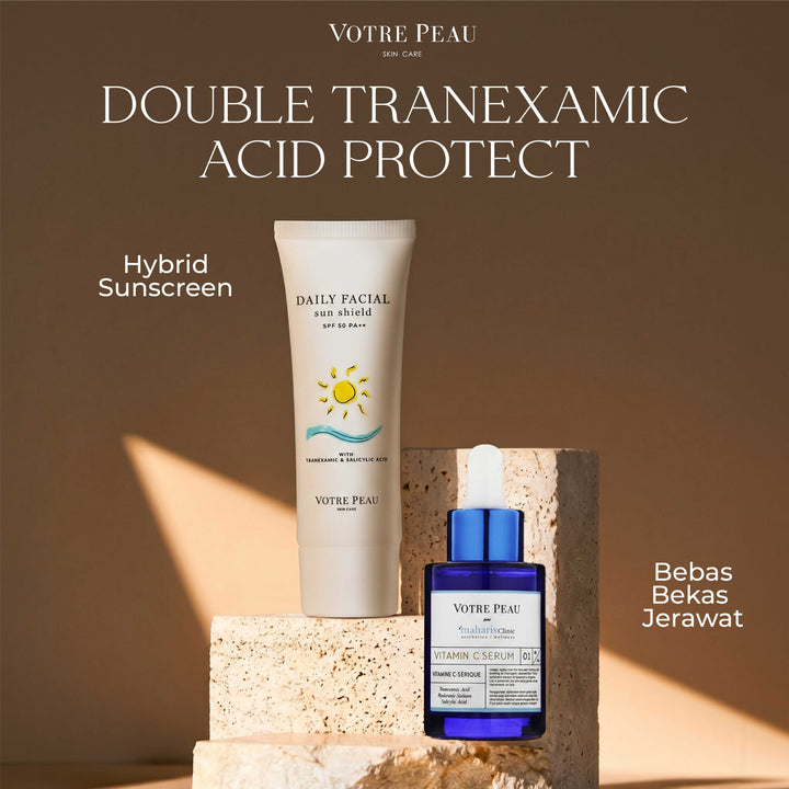 Votre Peau Double Tranexamic Acid Protect - Menyamarkan Flek Hitam
