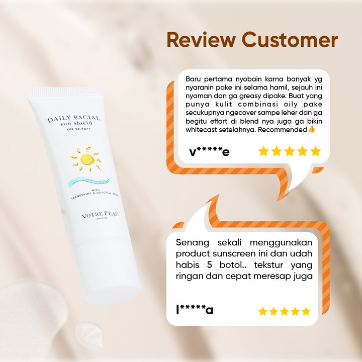 Votre Peau Skin Care Daily Facial Sun Shield SPF 50 PA ++ 30ml