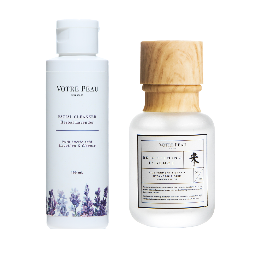 Votre Peau Combo : Brightening Essence & Facial Celanser Herbal Lavender