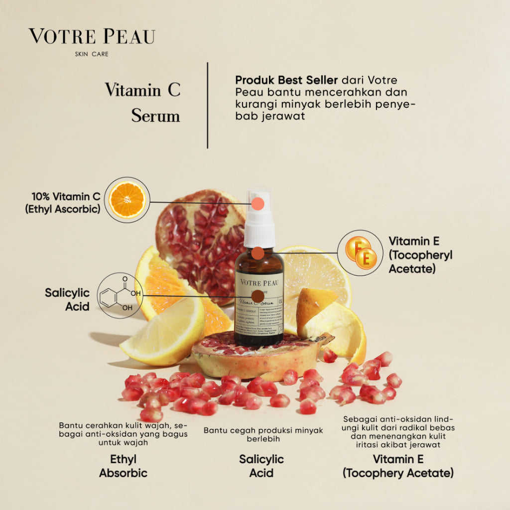 Votre Peau Combo : Water Lite Sunscreen SPF 50PA++++ & Vitamin C Serum 30ml