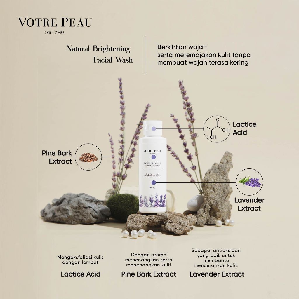 Votre Peau Combo : Water Lite Sunscreen SPF 50PA++++ & Lavender Facial Wash 100ml