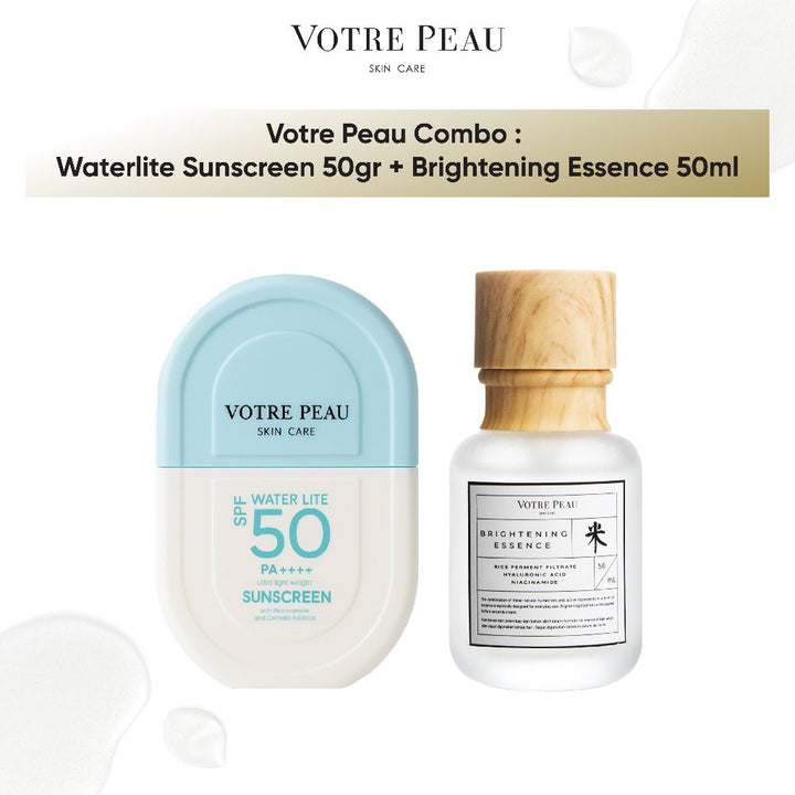 Votre Peau Combo : Water Lite Sunscreen SPF 50PA++++ & Brightening Essence 50ml