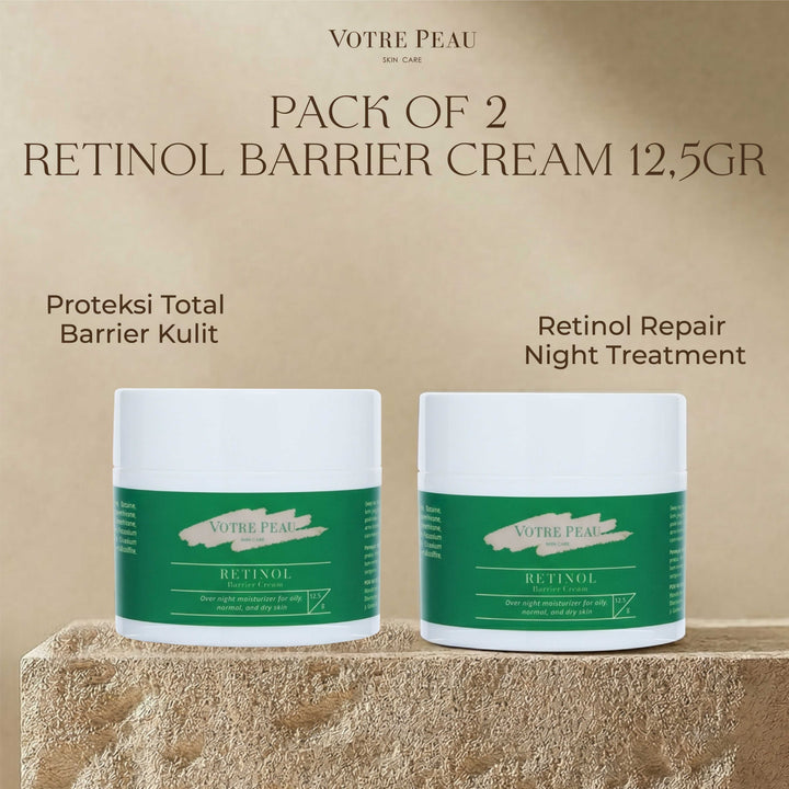 Pack of 2 - Retinol Barrier Cream 12,5gr Votre Peau Skin Care -  Cream Jerawat dan Anti Aging Penuaan