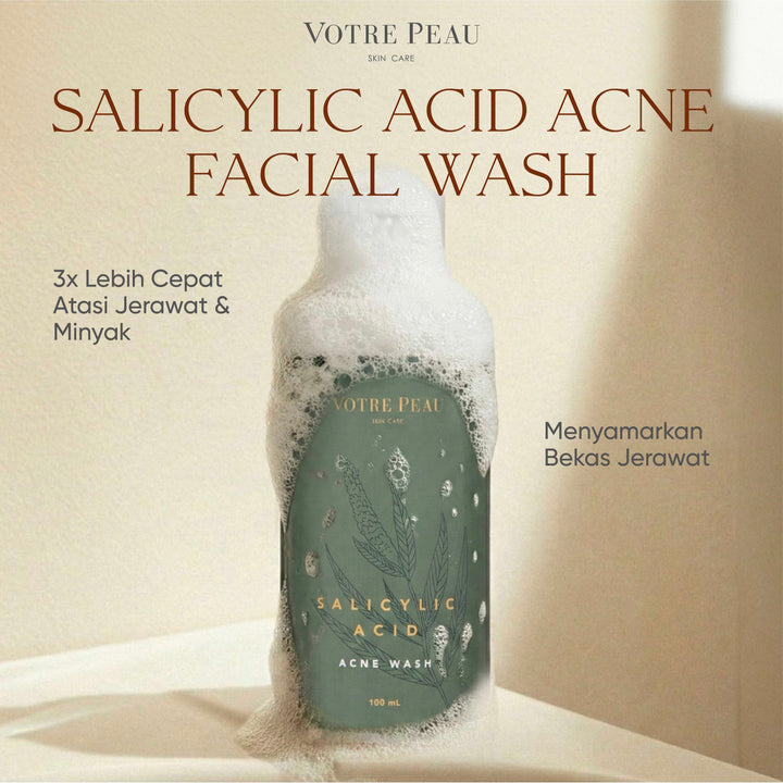 Votre Peau Salycilic Acid Acne Facial Wash 100ml - Sabun Wajah Berjerawat