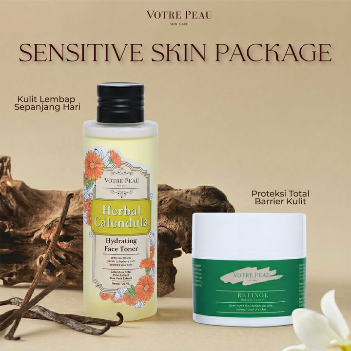 Votre Peau Sensitive Skin Package (Retinol Barrier Cream & Calendula Toner)