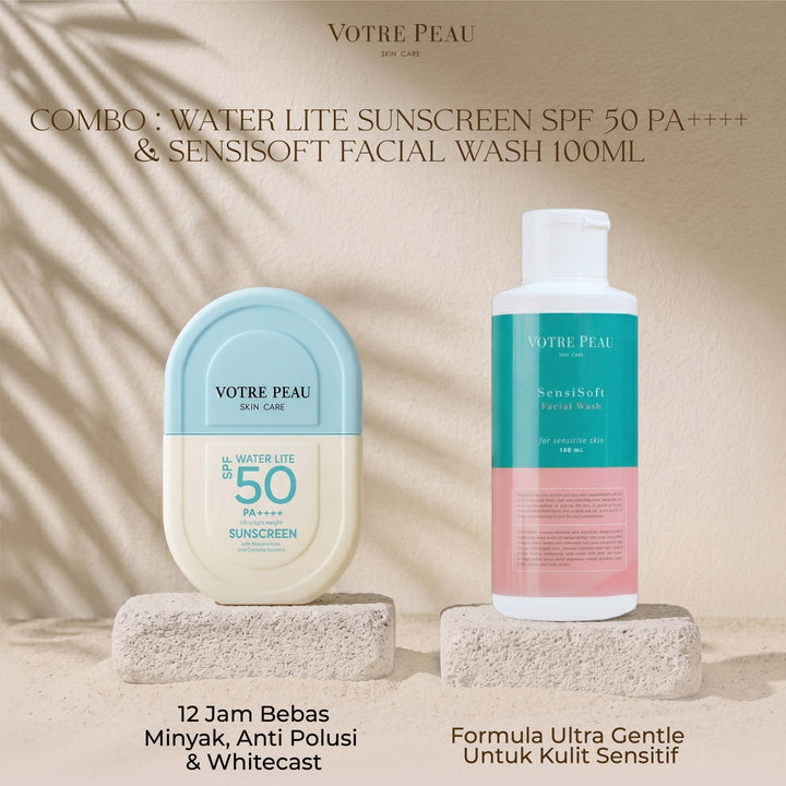 Votre Peau Combo : Water Lite Sunscreen SPF 50PA++++ & Sensisoft 100ml-